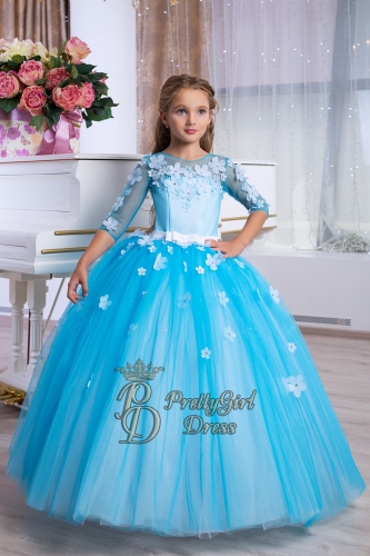 cheap turquoise flower girl dresses